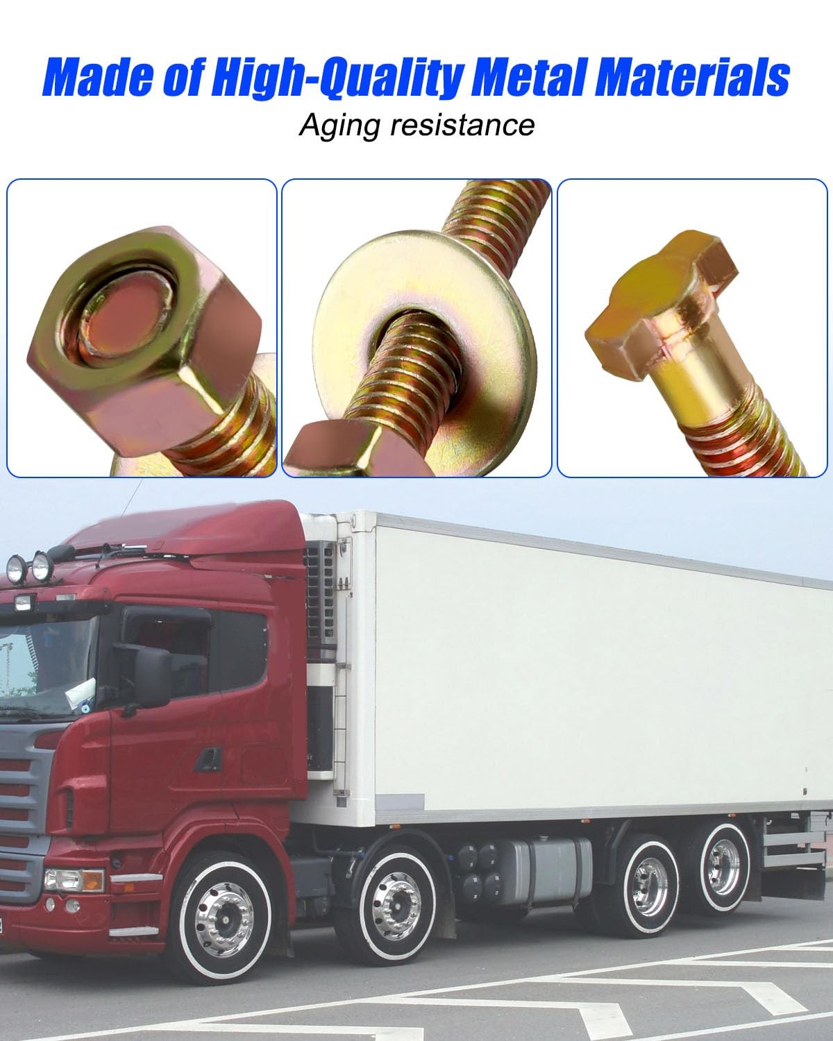 3/4 Inch Caging Bolt Socket Tool & 4 Brake Cage Bolts for Semi Trucks