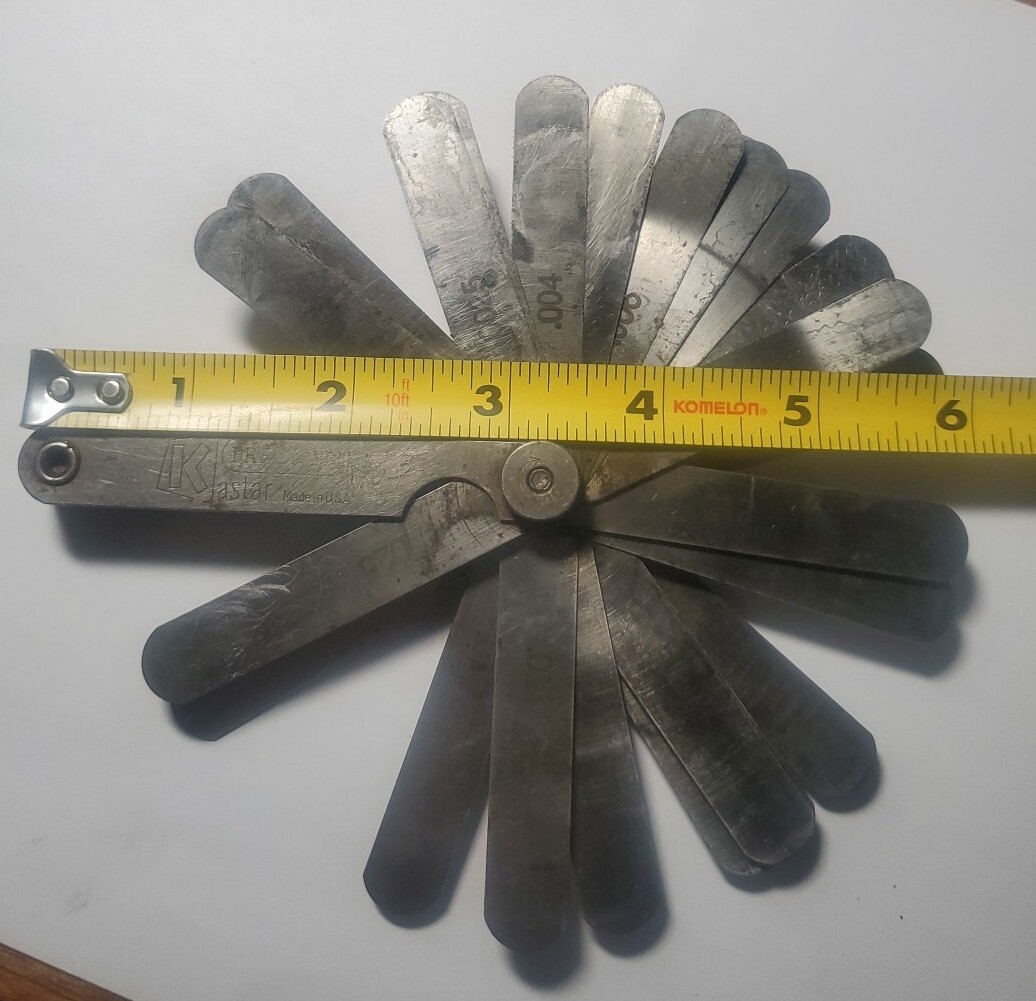 Vintage Kastar Feeler Gauge Set Made in USA 25 Blades SAE .0015-.025
