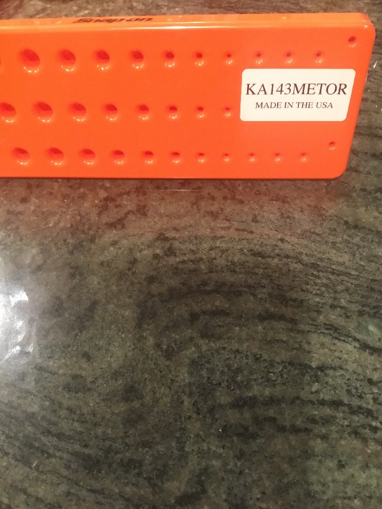 Snap On ka143metor 1/4″ metric 3 row post socket tray orange