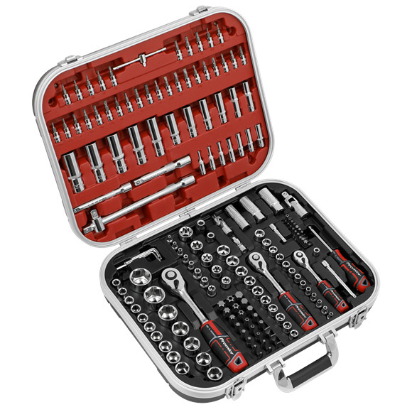 Sealey Socket Set WallDrive® Premier 172pc 1/4″ 3/8″ 1/2″Sq Drive Storage Case