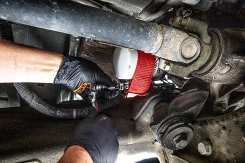 Heavy-Duty Oil Filter Strap Wrench | 3/8″ & 1/2″ Drive | Adjustable Tool for Mec