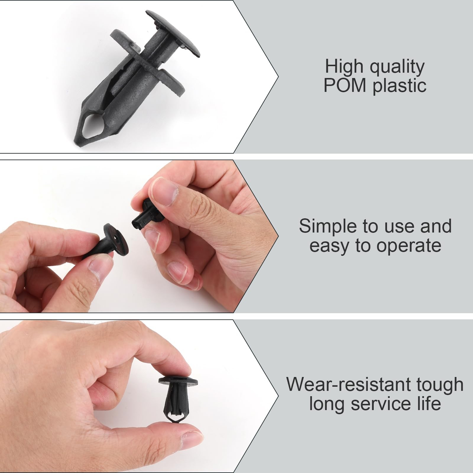 50Pcs Longer Trim Panel Fixing Clips for Carpet Lining,Universal Car Black