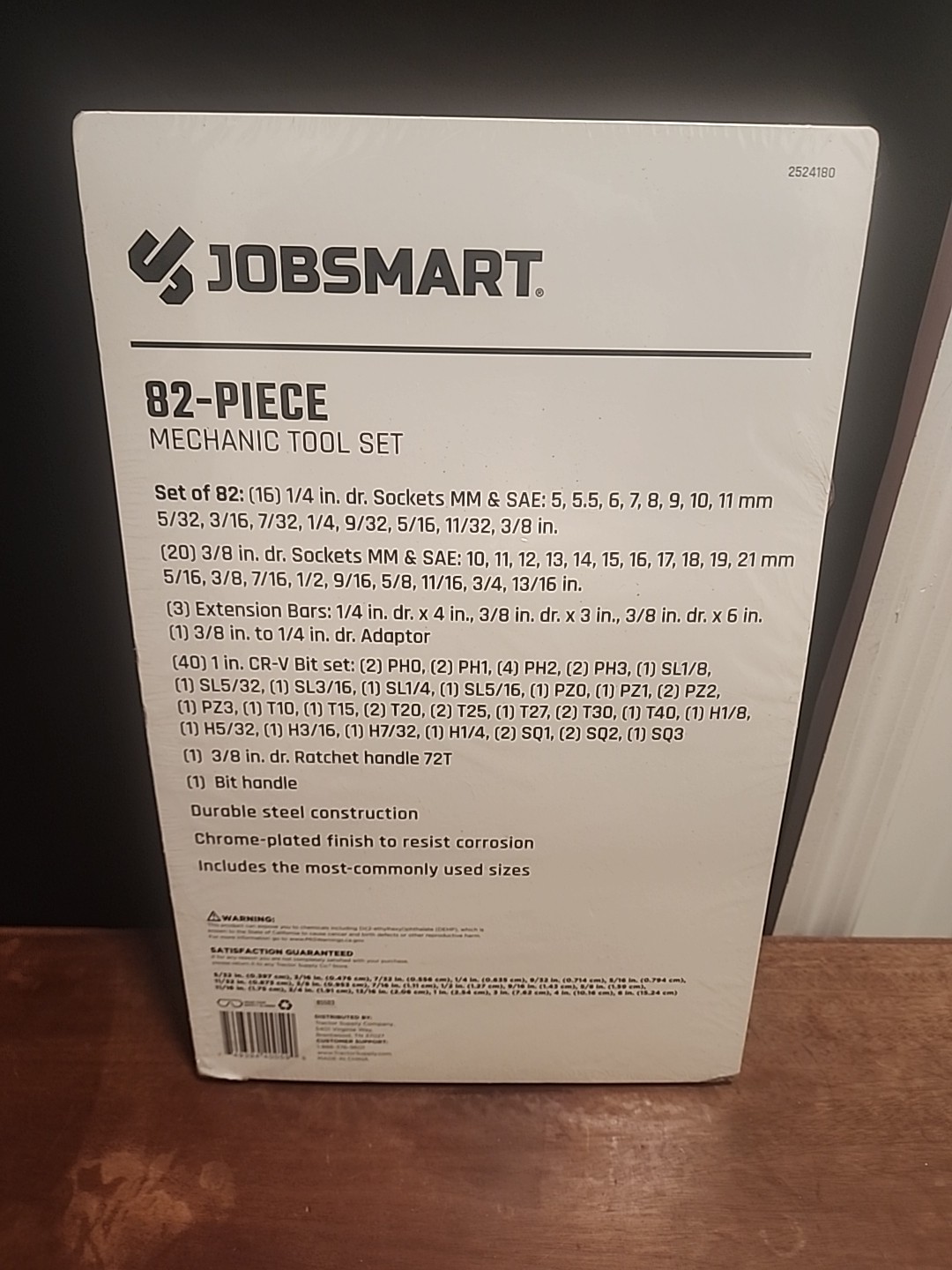 JobSmart 82 pc. 3/8 in. Drive and 1/4 in. Drive Mechanic’s Tool Set