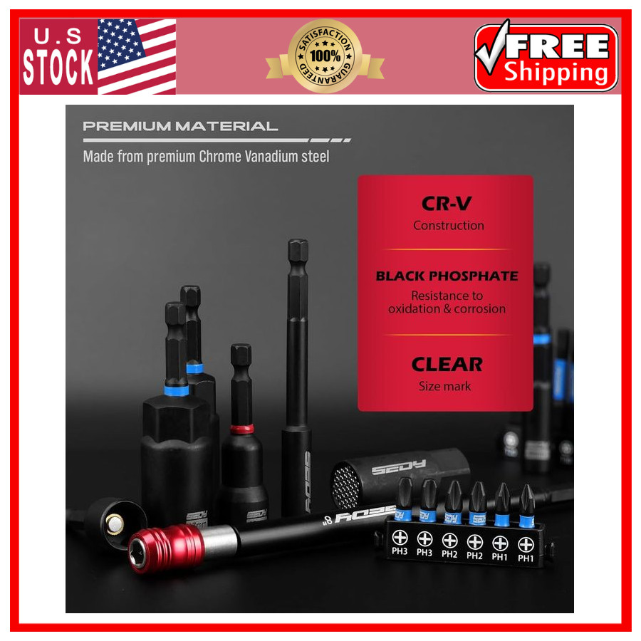 80pc Premium Magnetic Impact Nut Driver Set Metric SAE Socket Adapter Kit 80pcsX