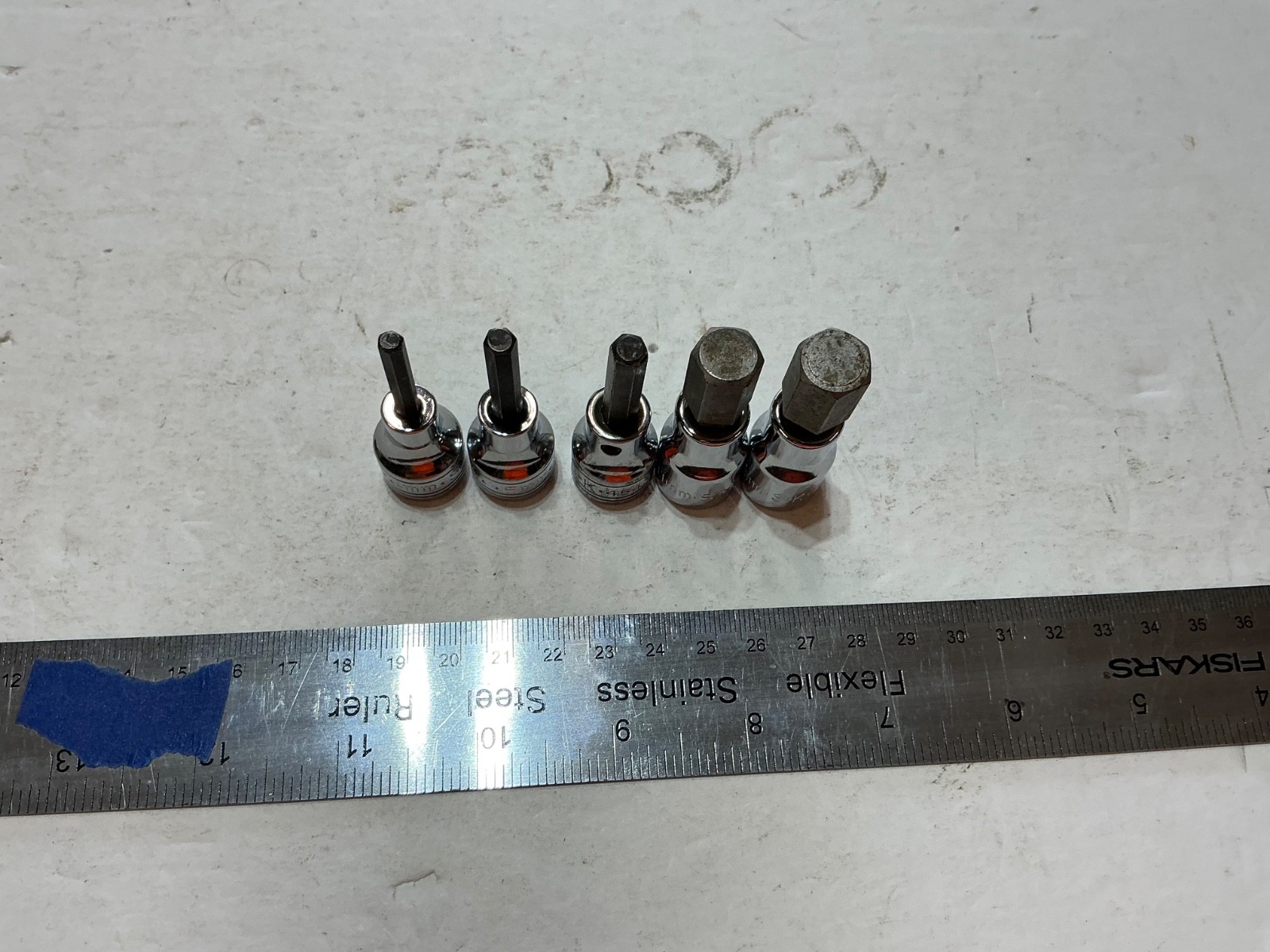 S-K tools 6 pc 3/8″ dr metric hex bit socket set 4mm-12mm USA made