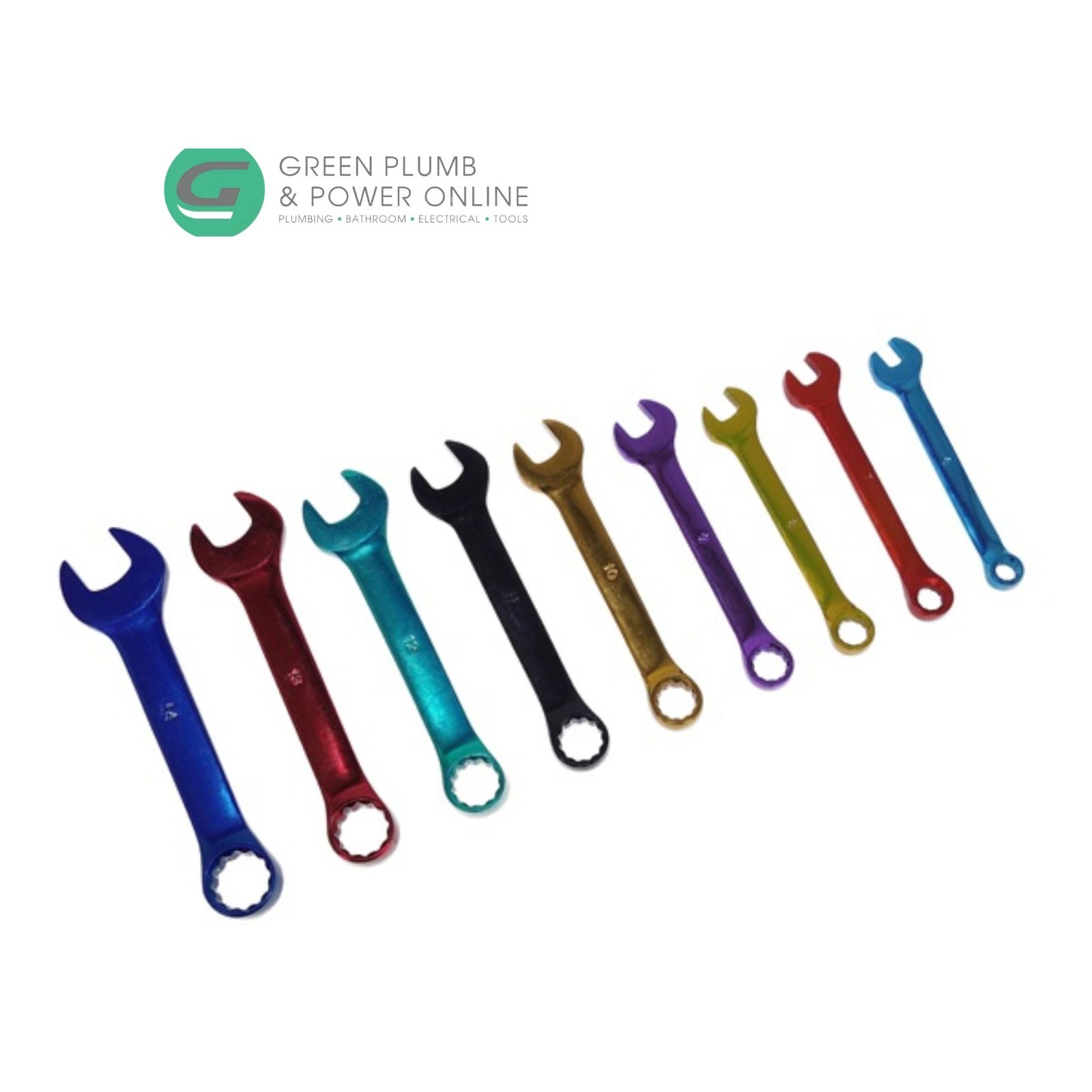 New Style Regin 9pc Colour Coded Stubby Combination Spanner Set 6 -14mm