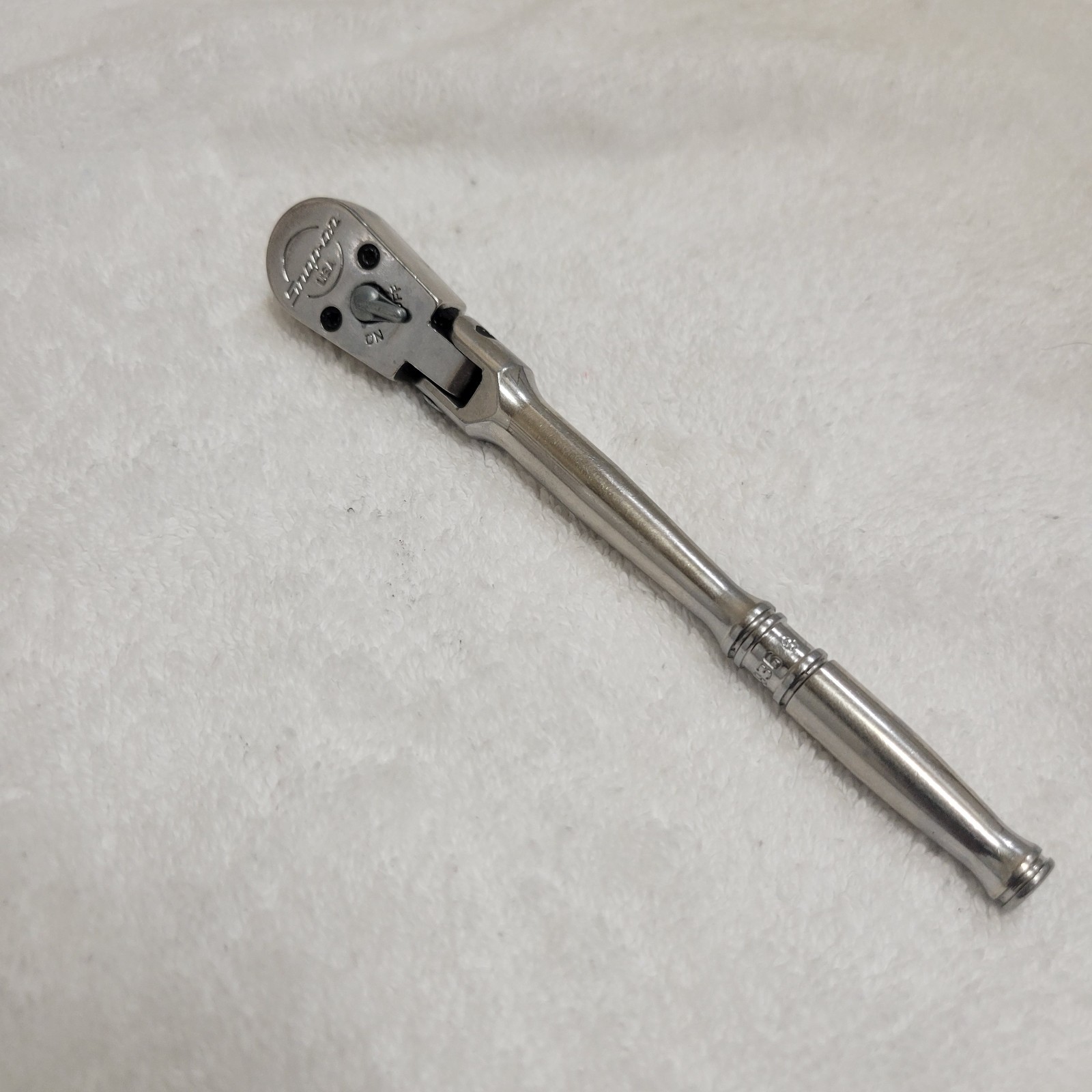 Snap-on Tools FCF936 3/8″ Dr. COMPACT BODY Flex Head Chrome Ratchet Made In 🇺🇸