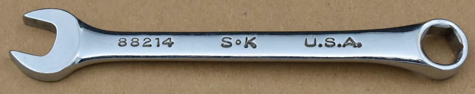 SK TOOLS 88214, 7/16″ SAE, 6 POINT, OPEN/BOX END COMBINATION WRENCH