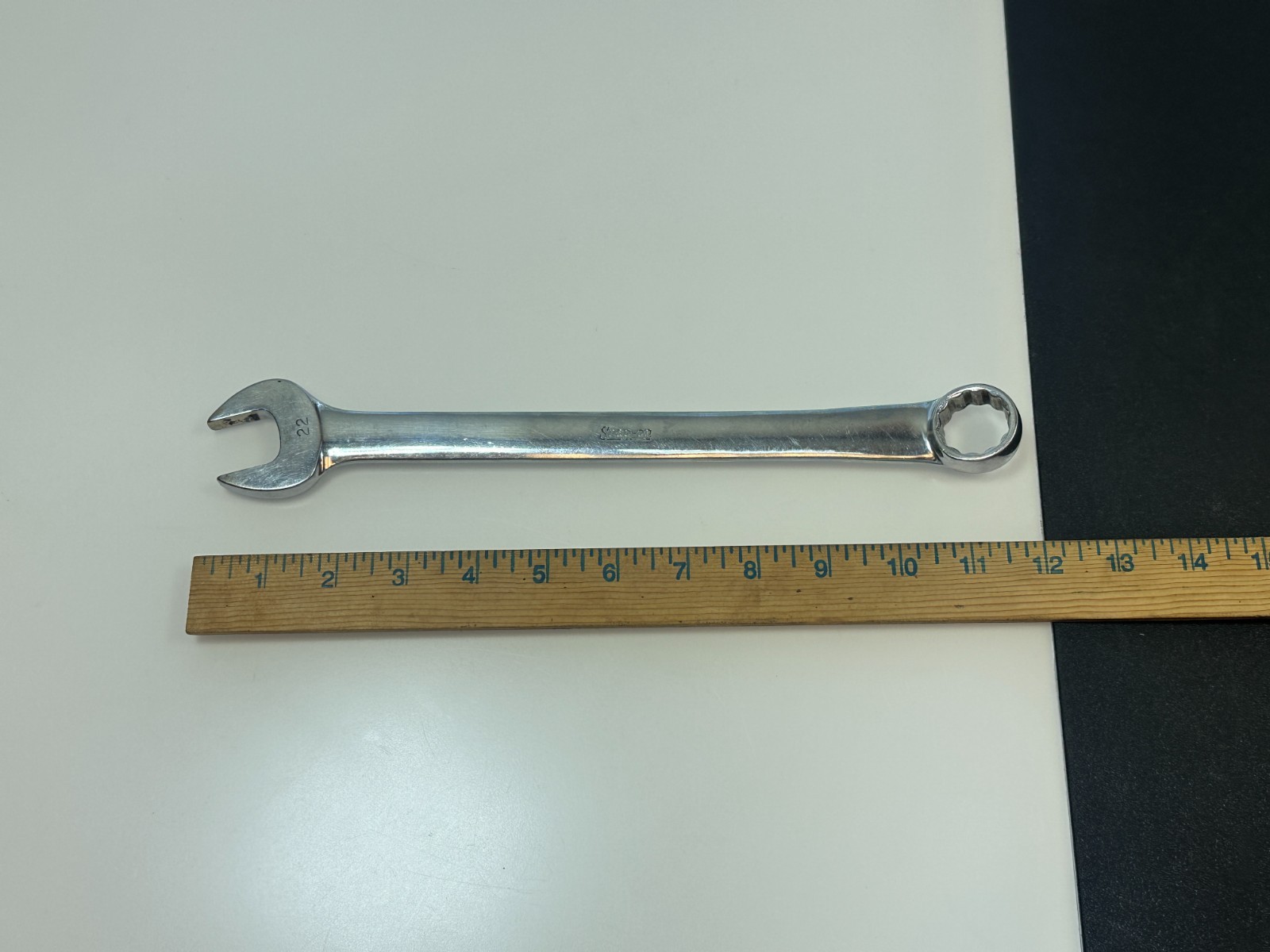 🇺🇸 Snap-on Tools USA 0EXM220 Metric 22mm Chrome Combination Wrench, 12 Point