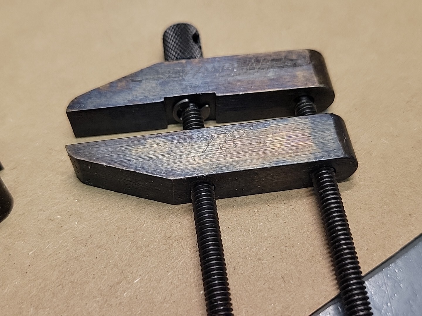 L. S. Starrett Machinist Parallel Clamps # 161A 2 Clamps W/ Owner Mark NOS
