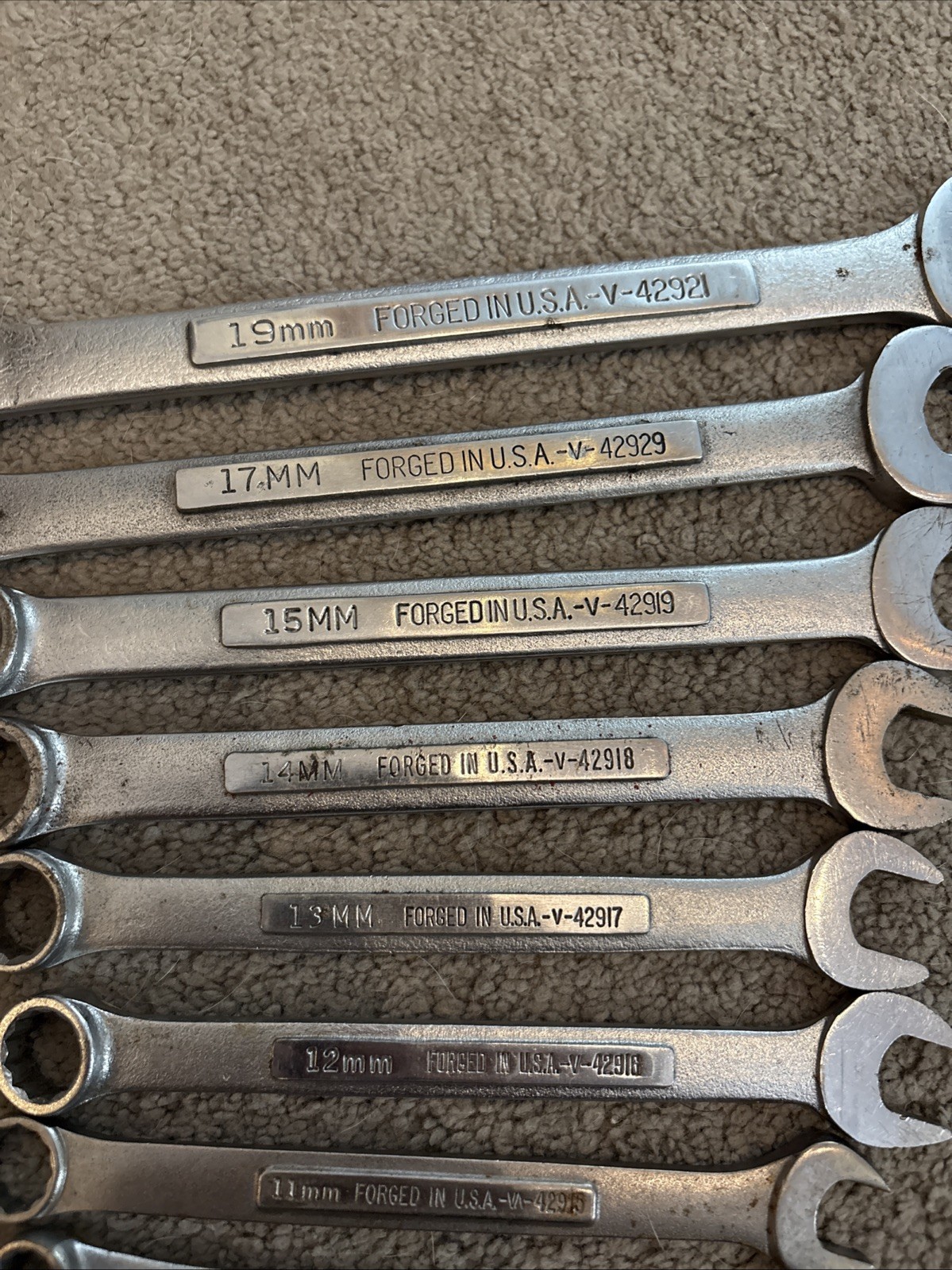 Vintage Craftsman 9pc. Metric Combination Wrench Set 9mm-19mm. NO 18mm Or 16mm