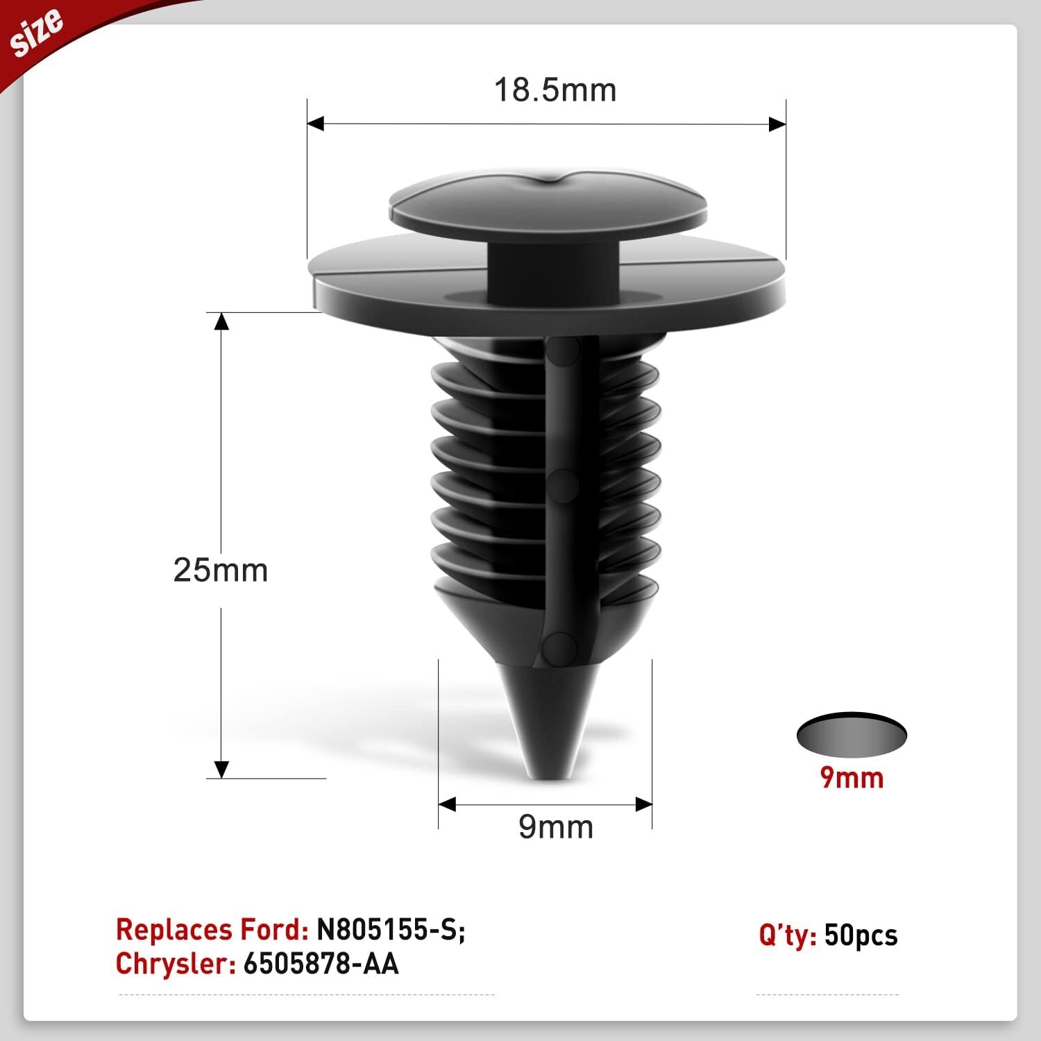 Nilight 50PCS Interior Door Panel Clips Rivet Retainer Fender Bumper Fasteners