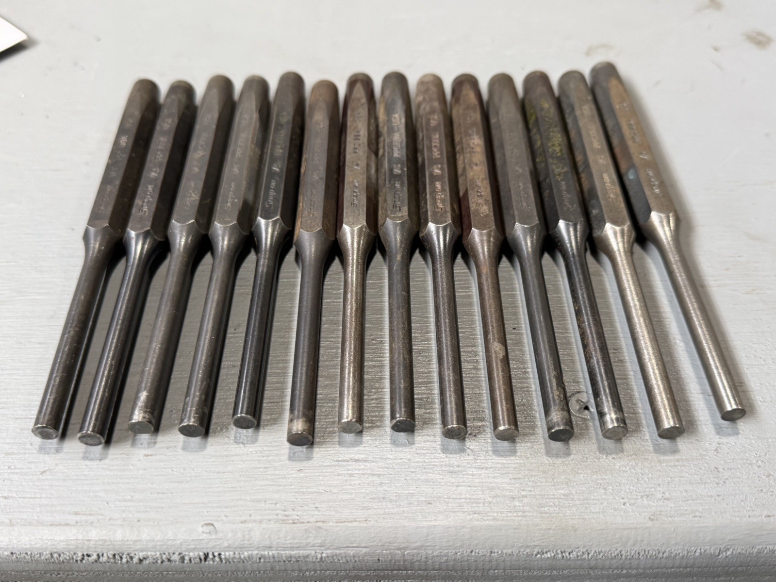 LOT OF 2 Snap-on PPC108A 1/4″ Pin Punches 5-3/4” Long Made in USA