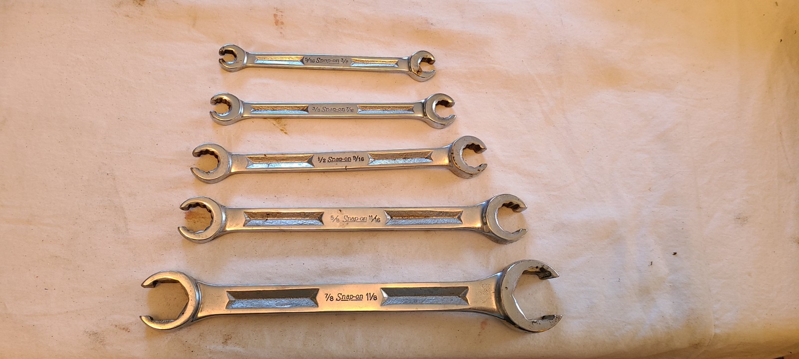 Snap-On 5 Pc. Double End Flare Nut Wrench Set 5/16″-1 1/8″ 12 Point RXH RXH1012S