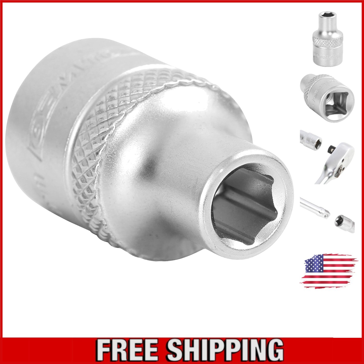 Compact 6 mm 3/8 Drive Socket with Thin Wall Design & Posi-Grip Technology