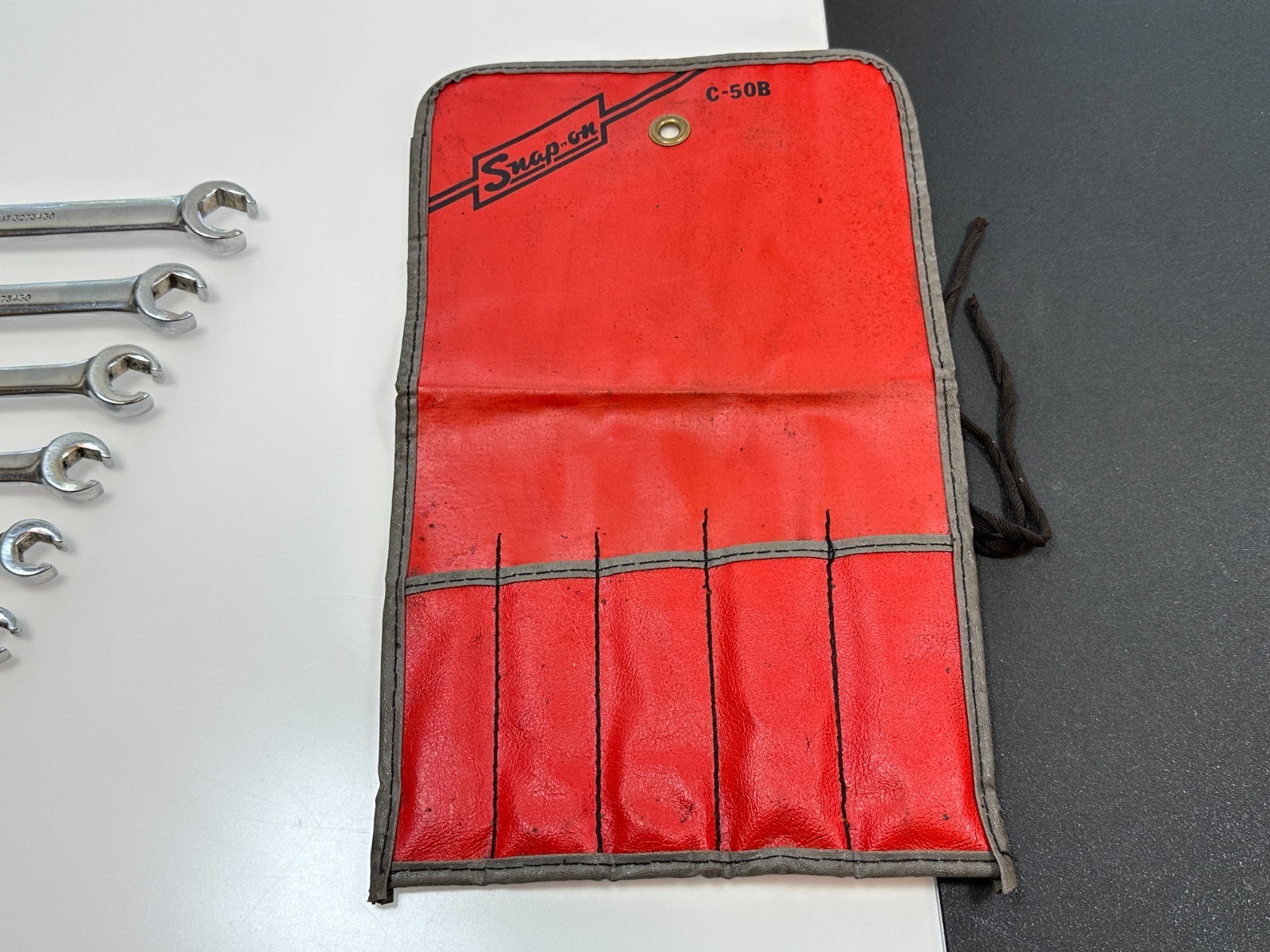Snap-on Tools USA 6pc SAE 3/8-11/16” Open-End/Flare Nut Wrench Set, C50B RXS605
