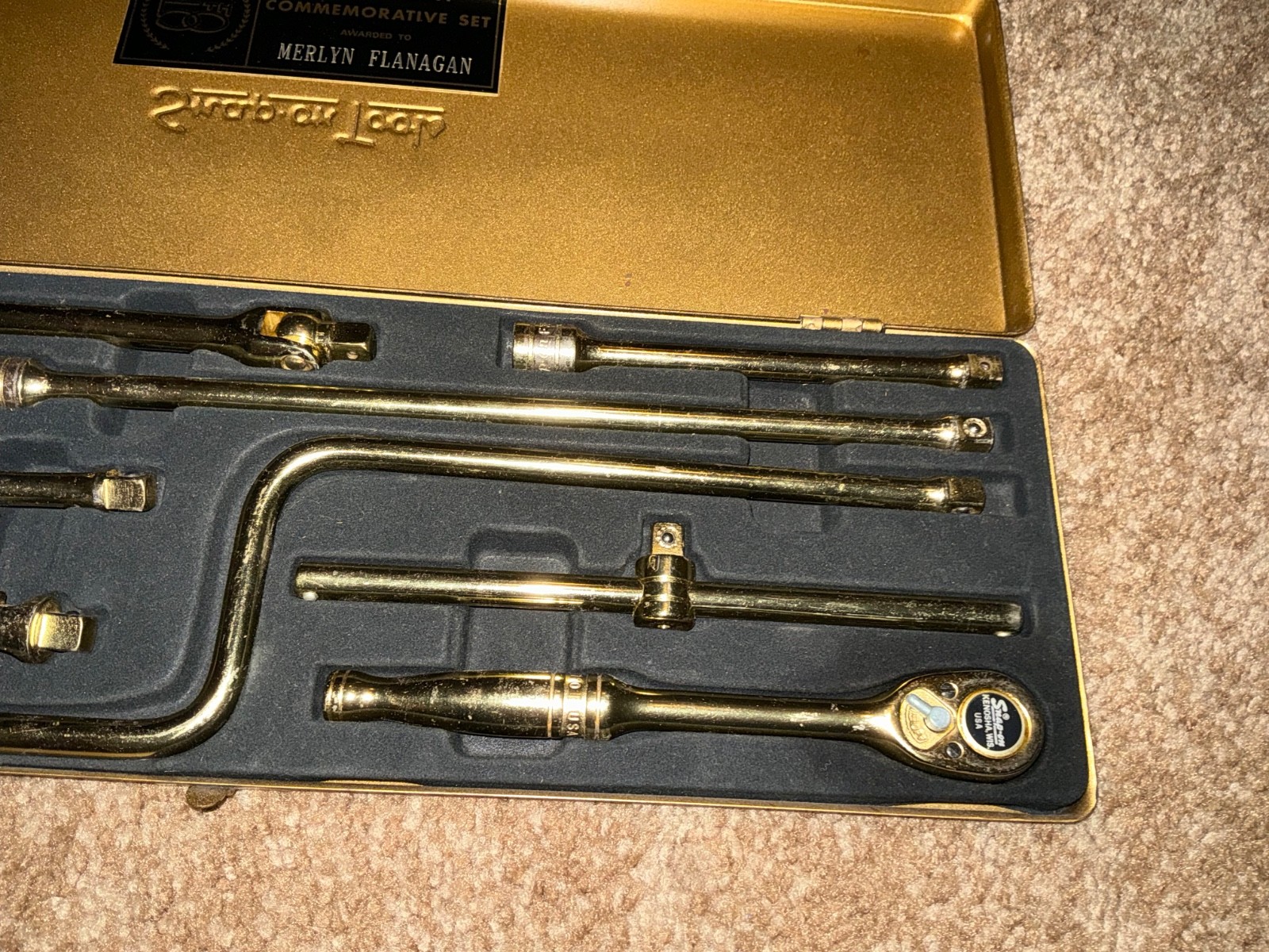 Snap-On Tools RARE 1970 50th Anniversary Collectors Gold 3/8 Service Set KRA-284