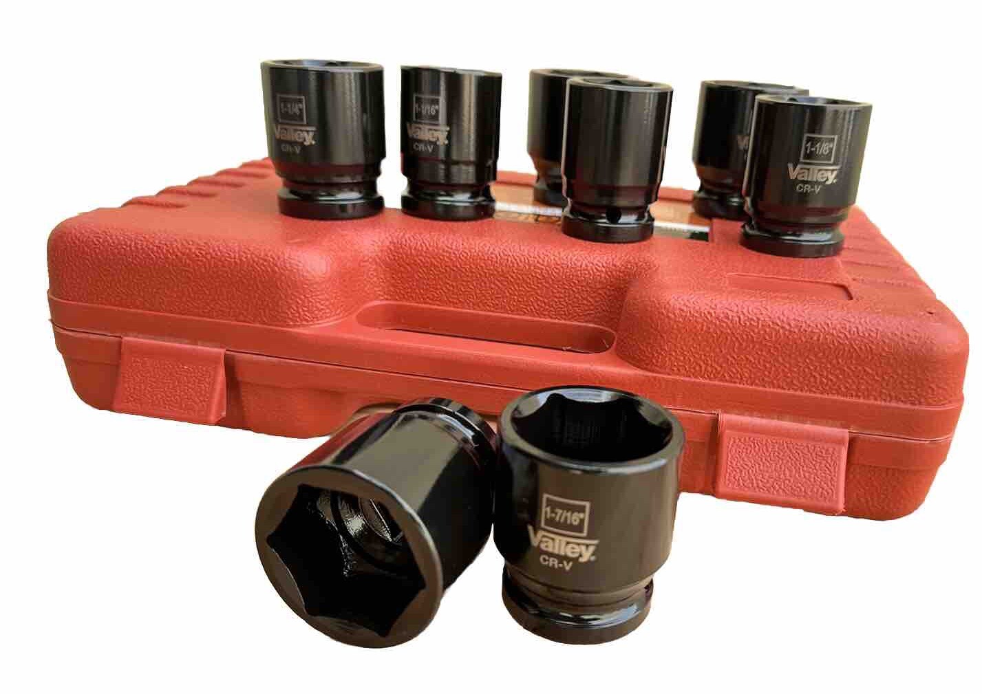 8pcs 3/4” Drive 6-Point SAE Shallow Impact Socket SET Cr-V 1” To 1-1/2”