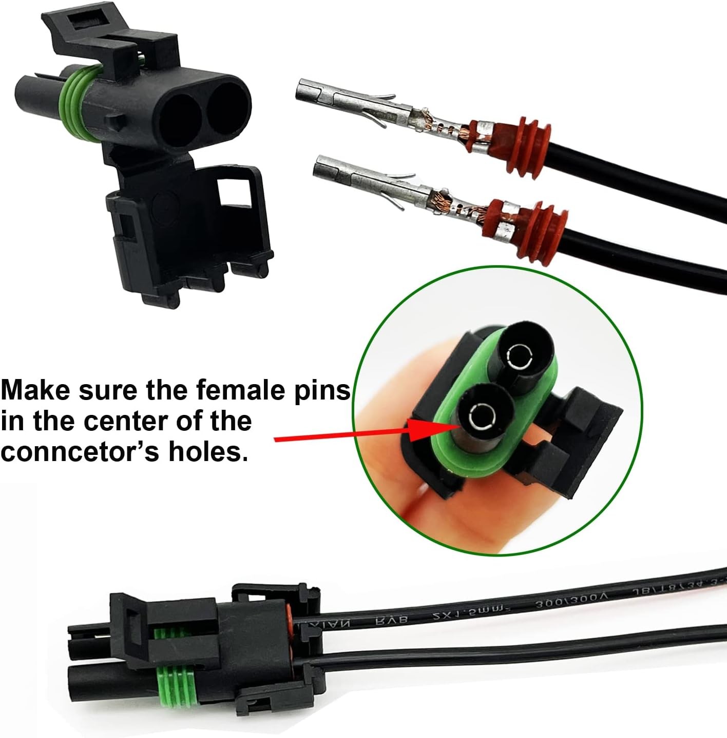 20 Kits 2 Pin Connector Weather Pack Connectors Kit 2pin/20kit, Green