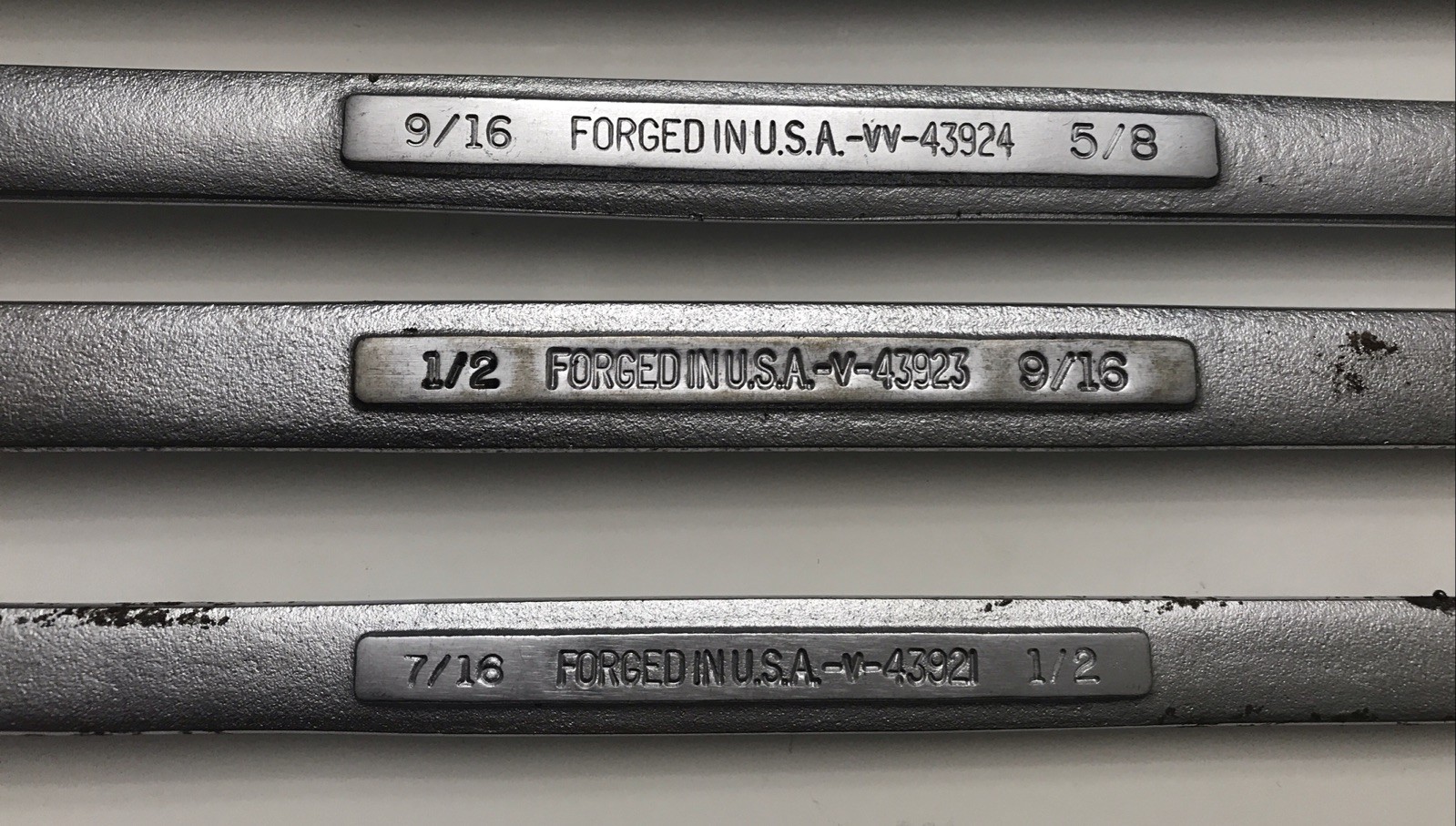 Craftsman SAE 5 Pc 12 Pt Wrench Set 7/16-1 Inch Double Box End USA Made Mechanic