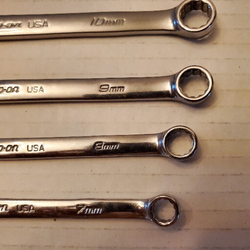 SNAP ON TOOLS 13Pc Metric Combination Wrench Set RED Foam Organizer 7mm-19mm