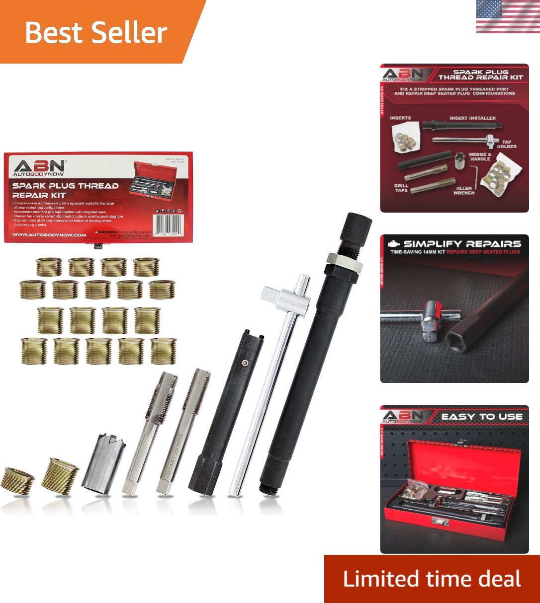Complete 14mm Rethreading Tool Set for Spark Plug Thread Repair – Heavy Duty