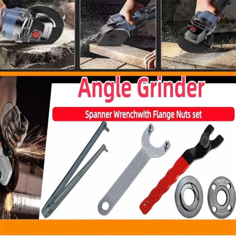 Metal Angle Grinder Nut And Wrench For 4.5/5/7in Grinders Disc Replacement Tool