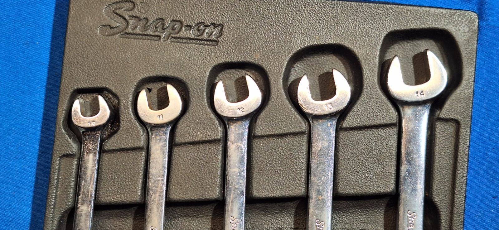 Snap-On RXSM605 5 piece METRIC open end flare nut wrench set 10mm-14mm w/Tray