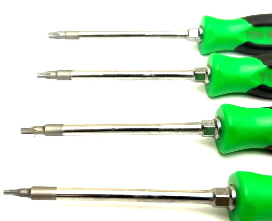 New Snap-on™ SGTX40BG 4-Piece Green Soft Grip Mini Torx Screwdriver Set
