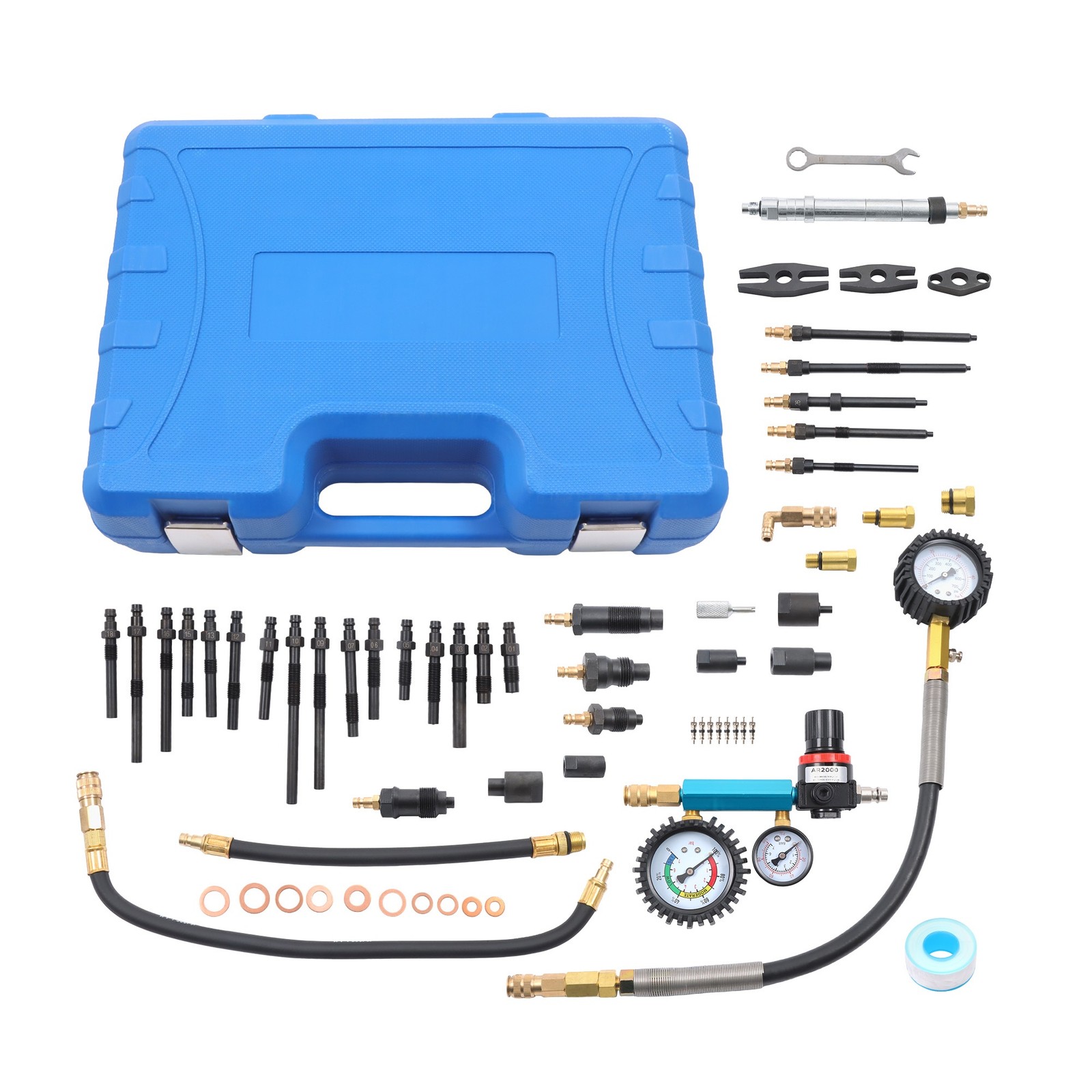 Labwork 46Pcs Diesel Petrol Engine Cylinder Compression Leak Down Tester Leak