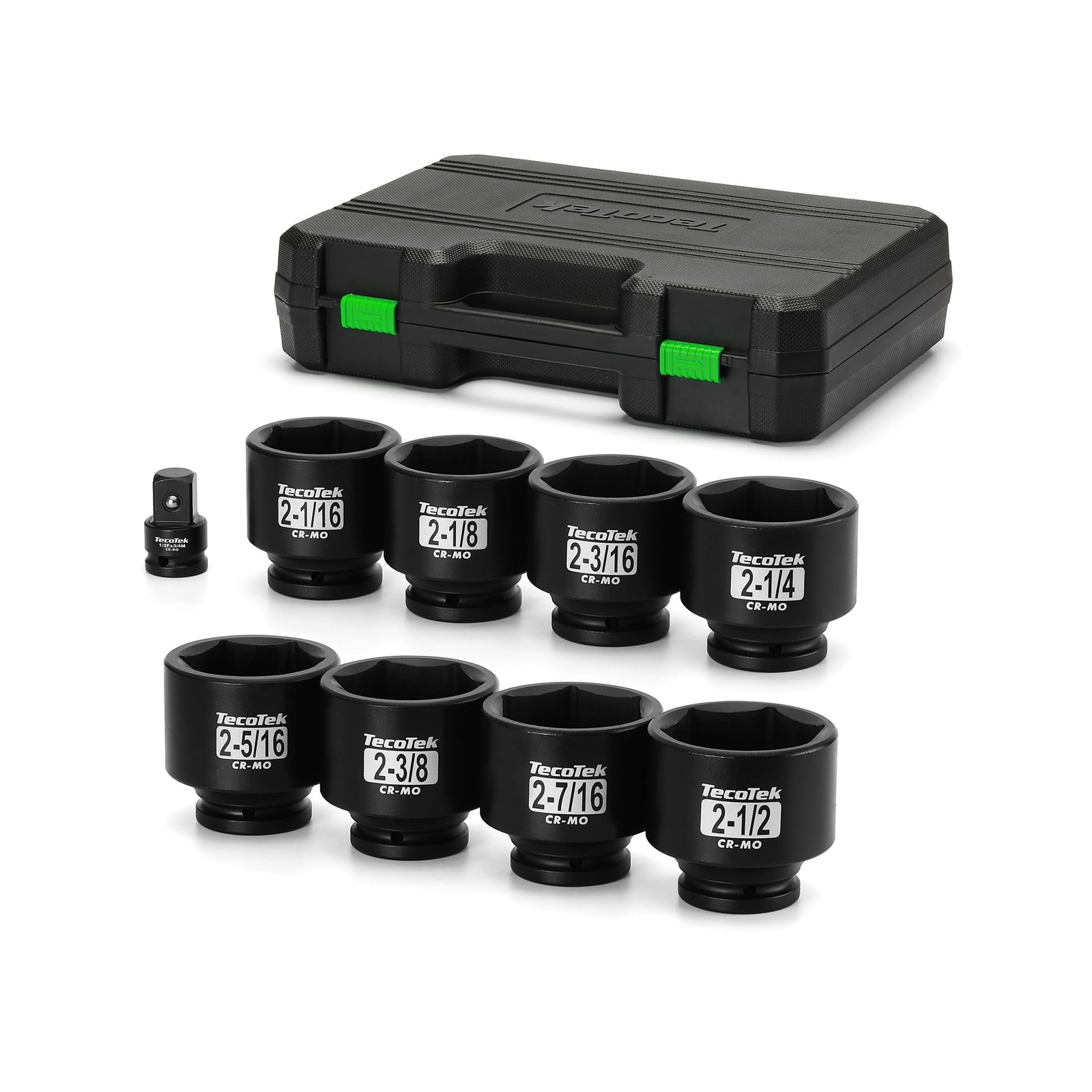 3/4″ Drive 6-Point Impact Socket Set, 9-Piece Jumbo Assortment, Cr-Mo, SAE, 2…