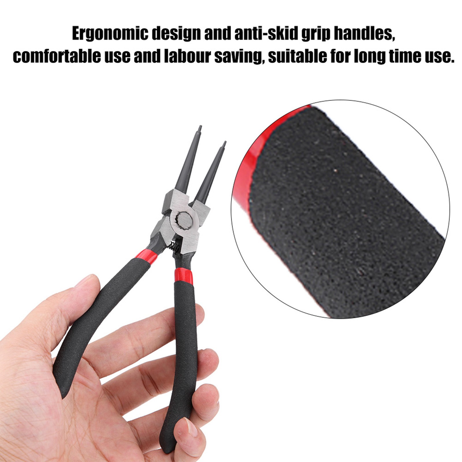4Pcs 7inch Circlip Plier Set Heavy Duty Snap Ring Pliers Tool For Vehicle Machin