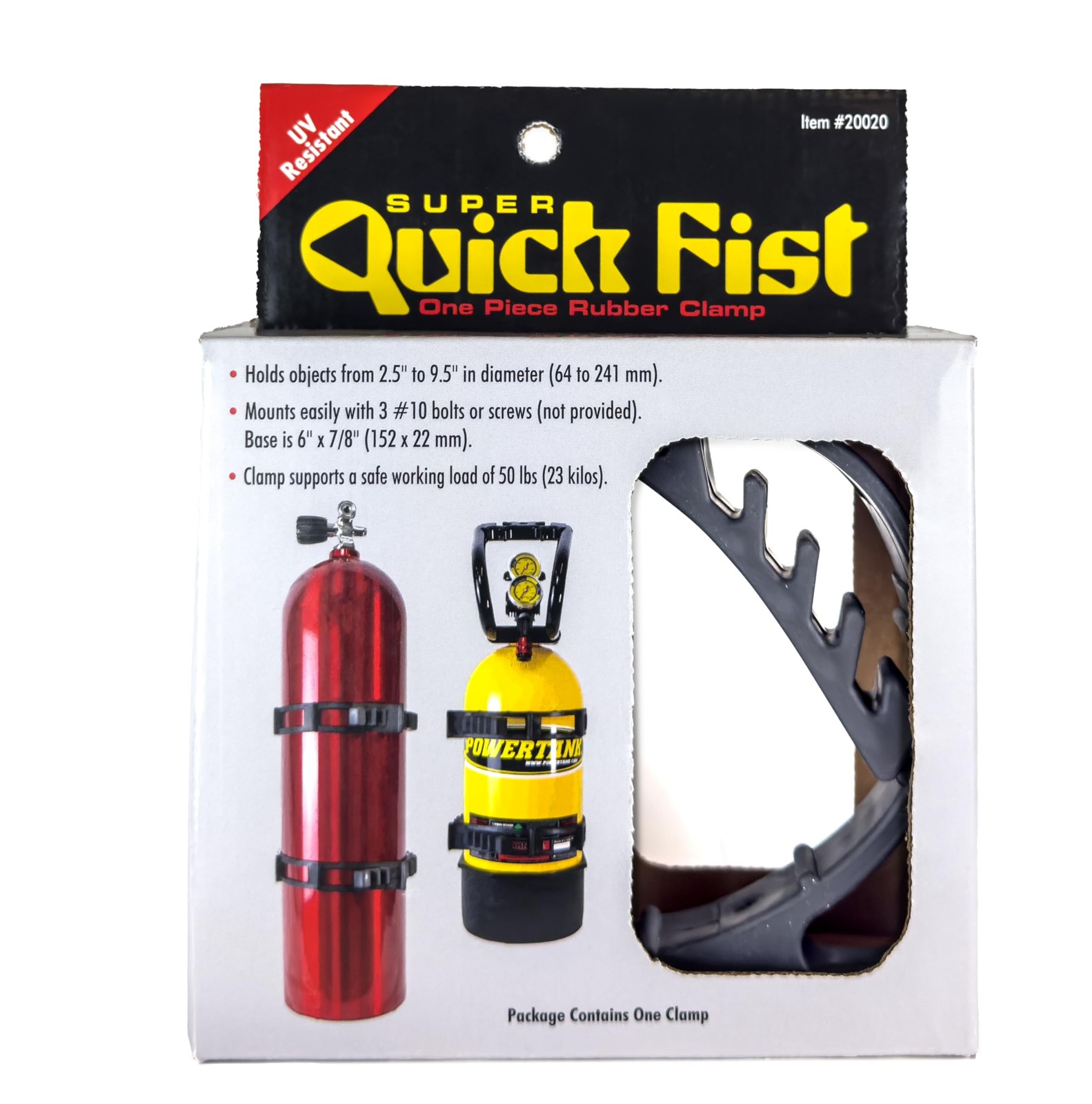 Super Quick Fist Clamp for mounting tools & equipment 2-1/2″ – 9-1/2″ diameter