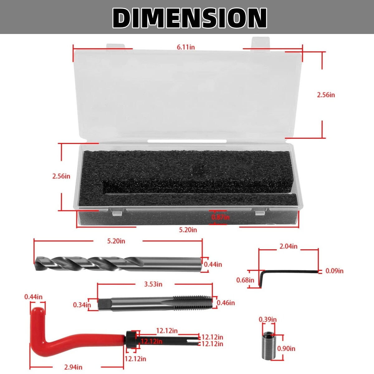 1420 Engine Cylinder Head Bolt Repair Tool Kit M11.5mm x 1.5 For Toyota Honda