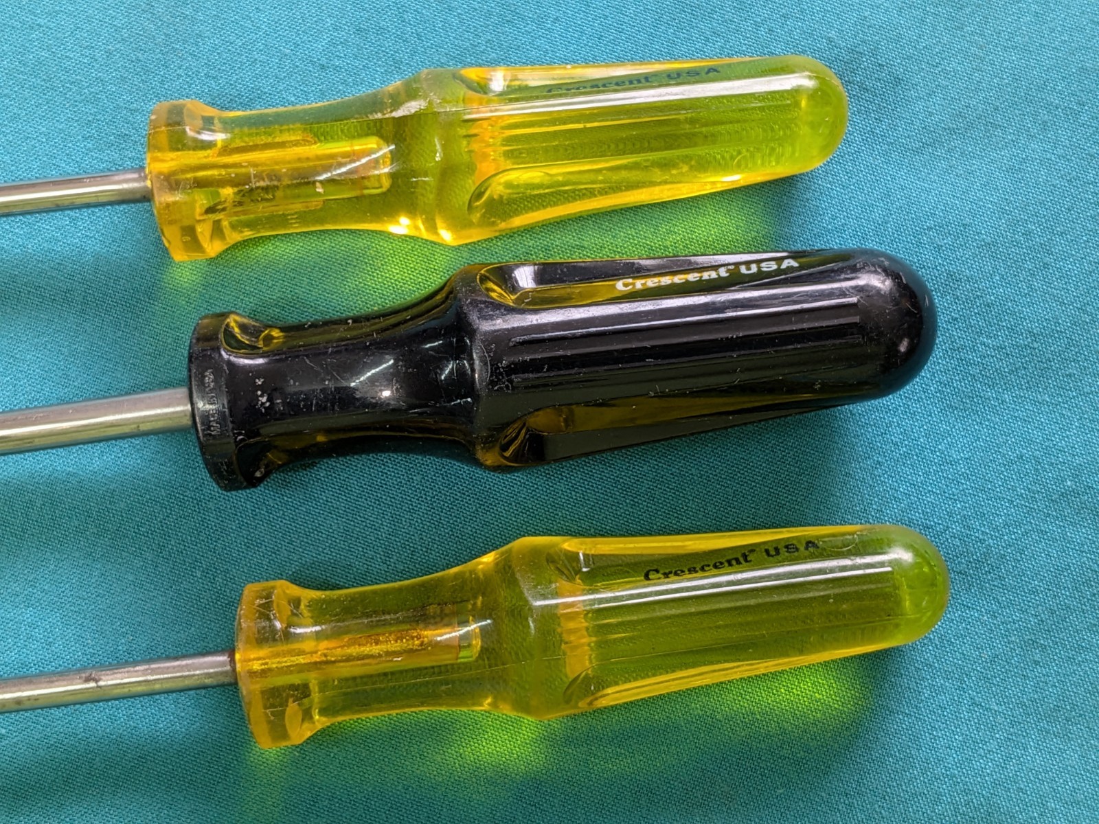 Vintage CRESCENT USA Set of 3 Clutch Head (Bow Tie) Screwdrivers 1/4, 3/16, 5/32