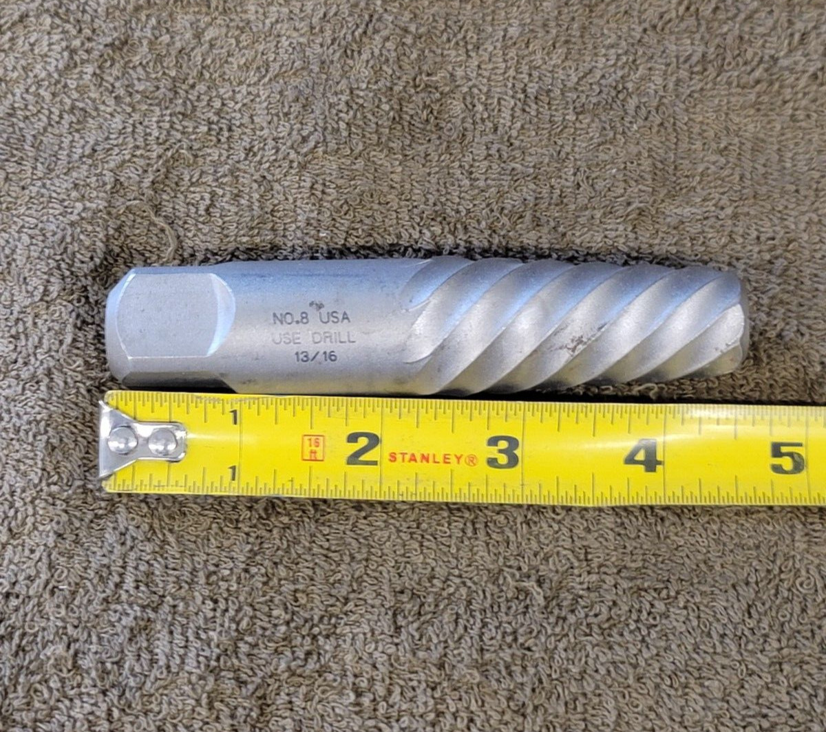 #8 Screw Spiral Flute Extractor 13/16″ Bit Easy Out USA automotive Tool