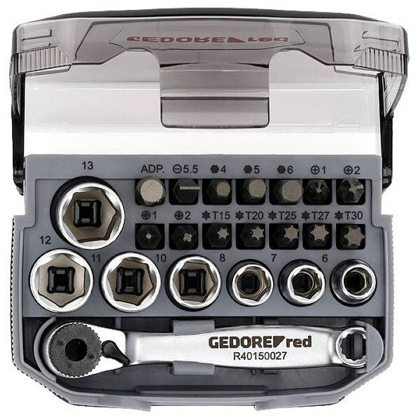 Gedore RED 3300026 Socket Set 1/4″ 23 Pieces 6-13 mm + bits