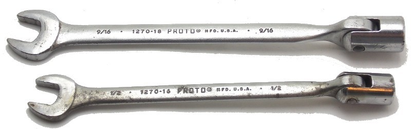 2 Proto Professional Combination 12Pt Flex Head Wrench Set 1/2″ & 9/16″ USA Used