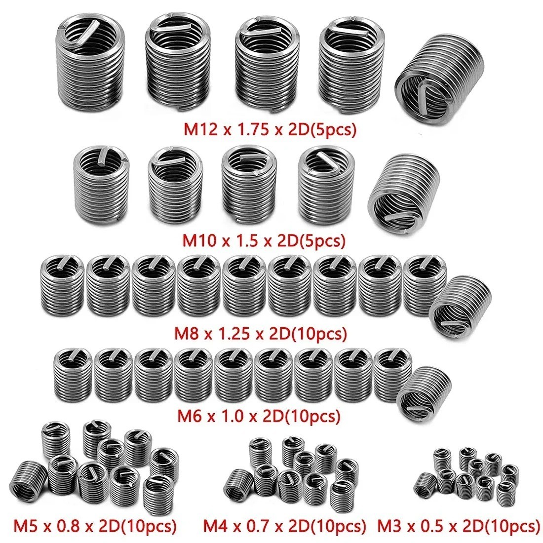 Screw Sleeve Set – 60Pcs Stainless Steel Thread Inserts for Repair
