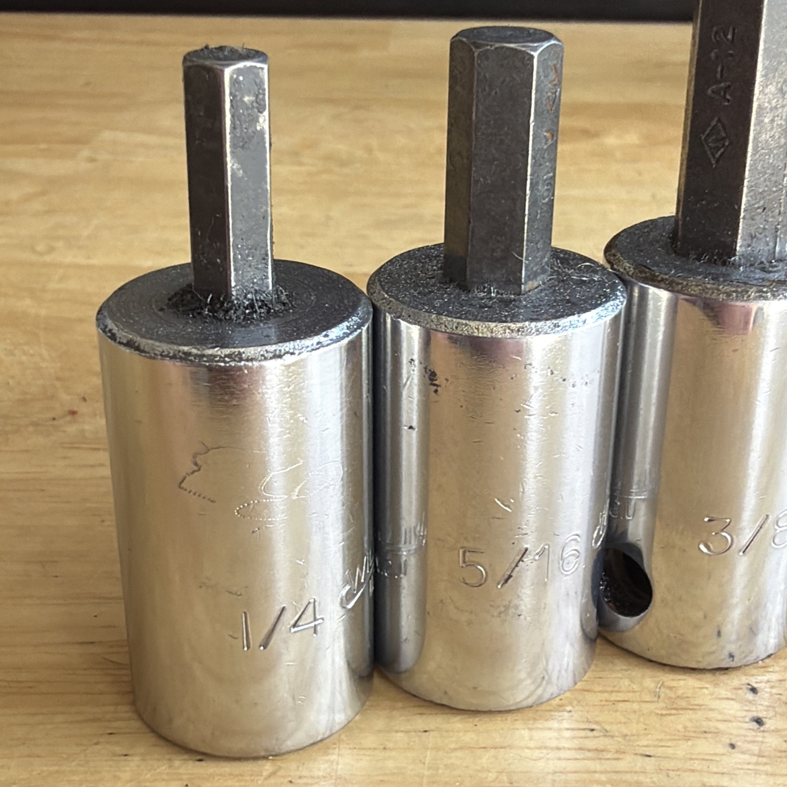 Williams SAE Hex Bit Driver Socket Set 1/2″ Drive 1/4″ to 5/8″ 6pc USA READ!