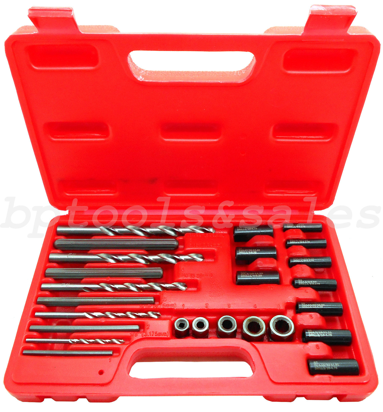 25pc Screw Extractor Easy Out Drill & Guide Set Broken Screws Bolts Remover NEW