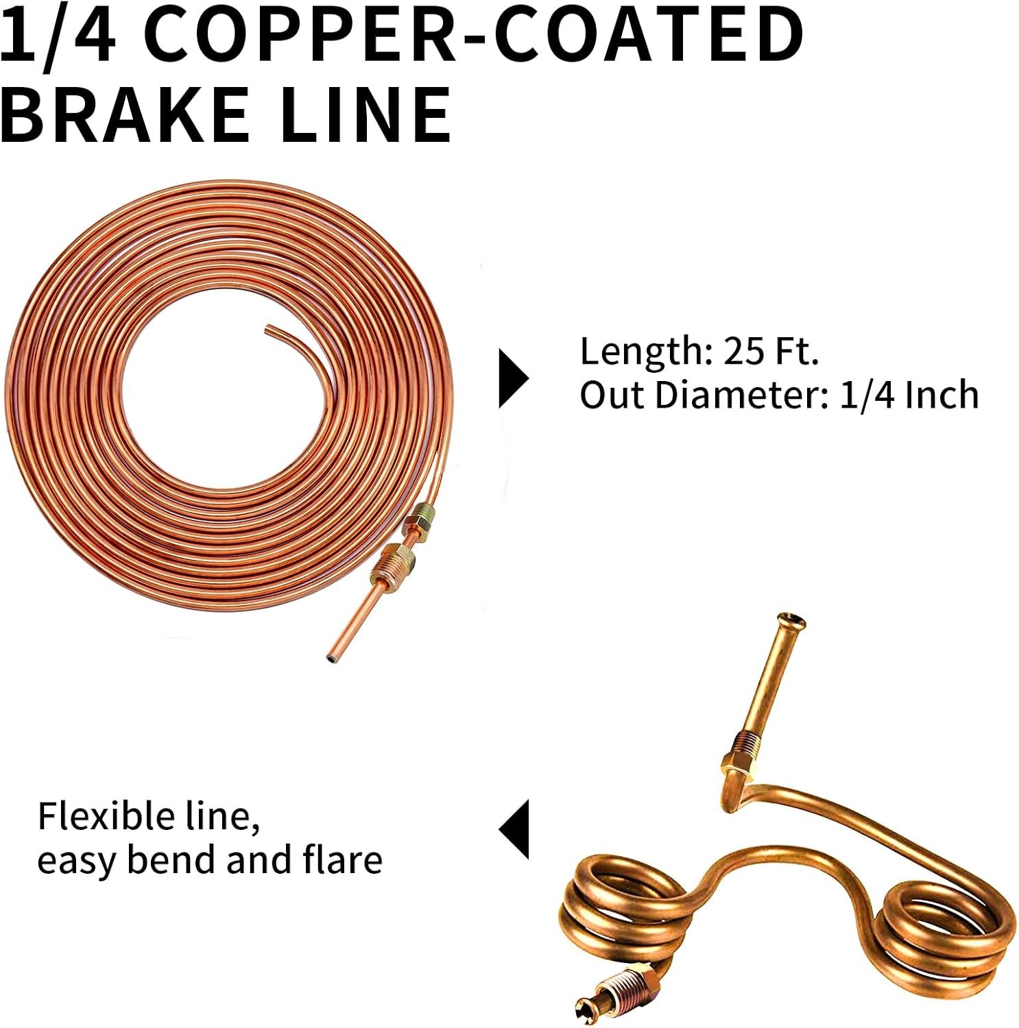 1/4 in x 25 ft Brake Line Flaring Tool Kit – Automotive Repair Set | All-in-O…