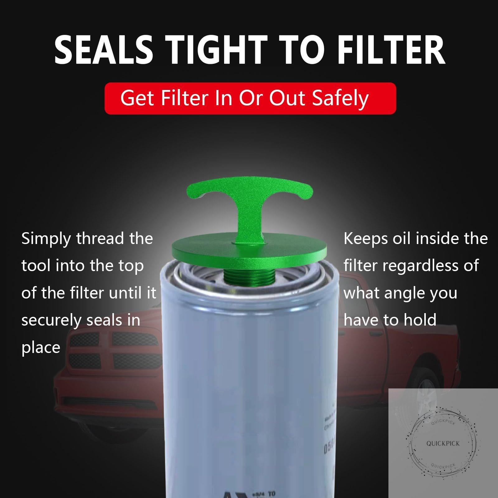 Oil Filter Plug Tool, Aluminum Alloy Oil Filter Cap Off Tool for Dodge Ram 2500,