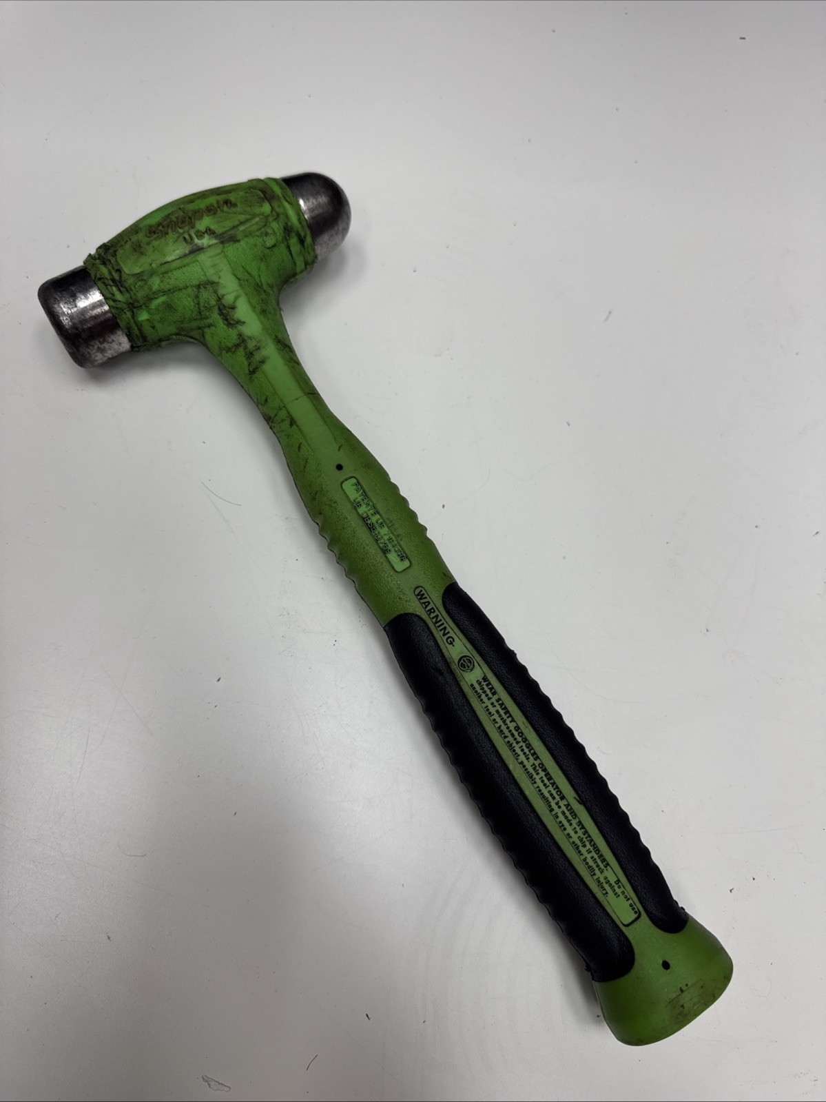 Snap On HBBD24G 24 oz Ball Peen Soft Grip Dead Blow Hammer GREEN USA MADE