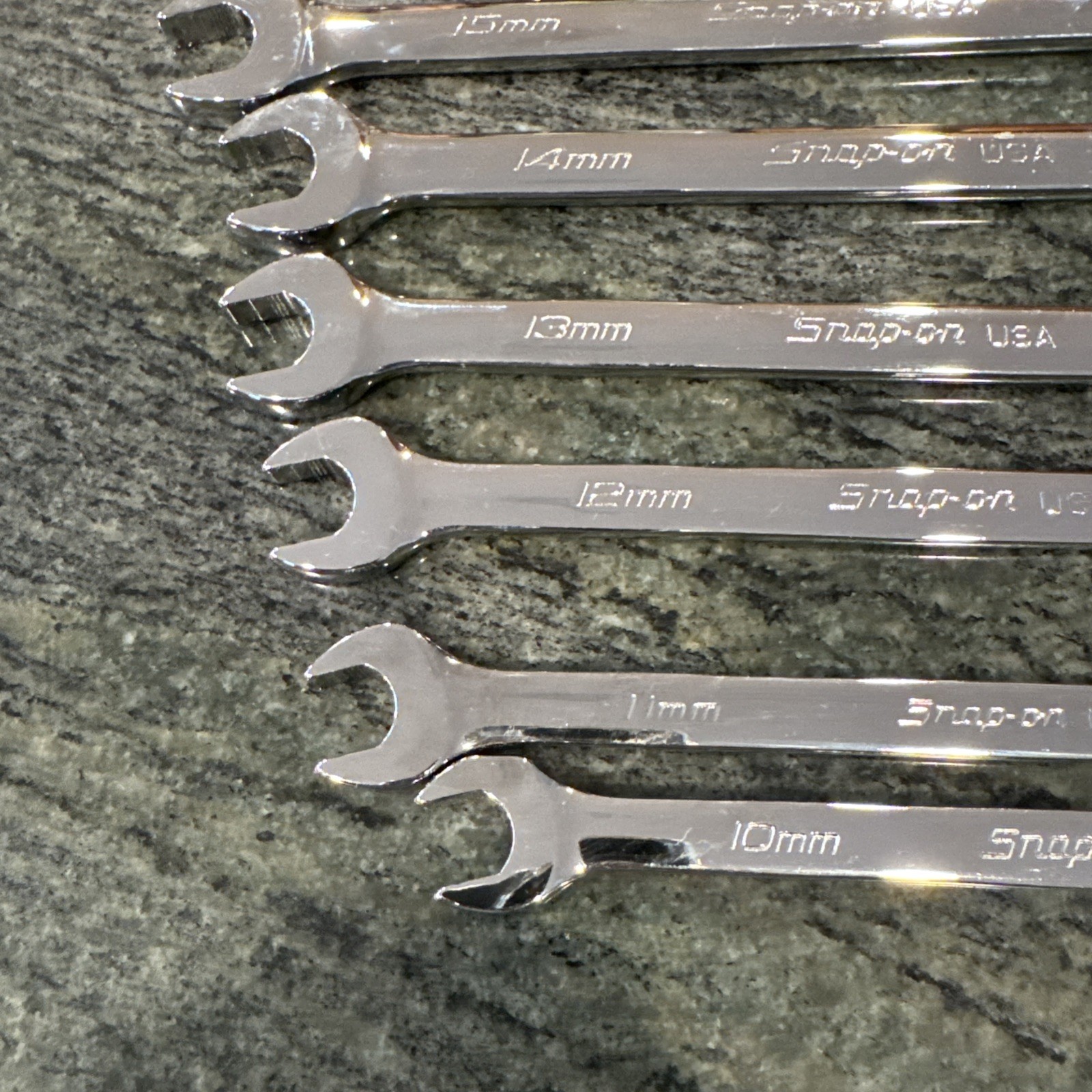 Snap-On soexm707 7 Pc flank drive plus metric wrench set 10-15,17mm new