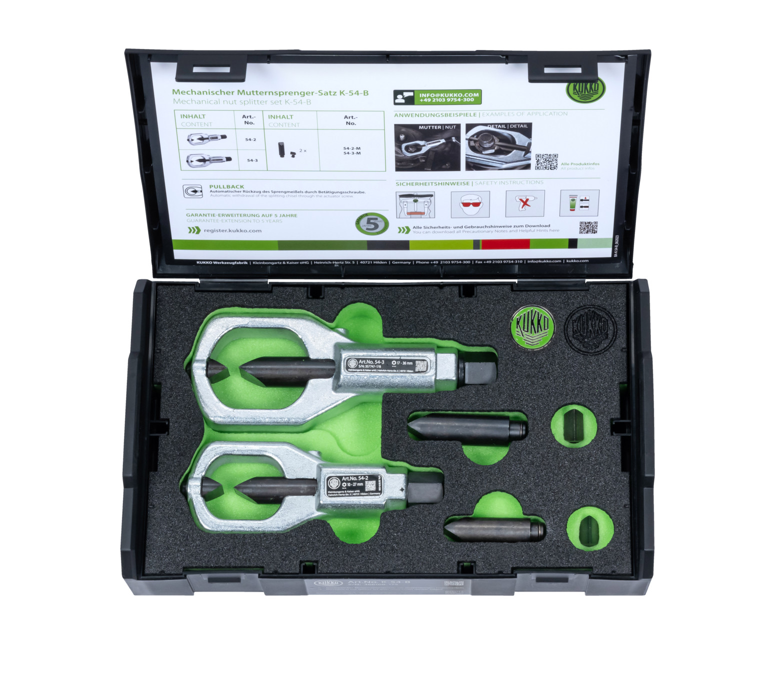 Kukko Double Edge Mechanical Nut Splitter Set (Nut Size 10-36 mm)