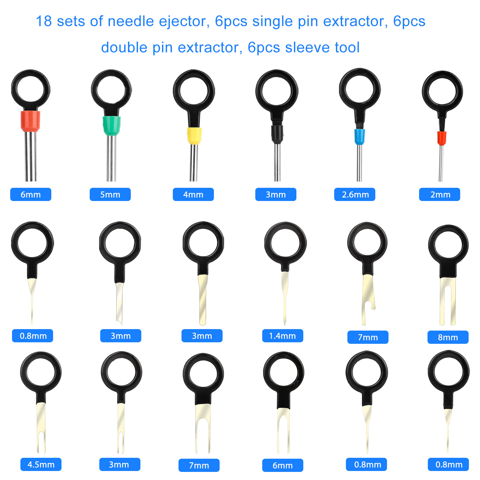 120pcs Car Terminal Removal Tool Kit Wire Connector Extractor Puller Release Pin