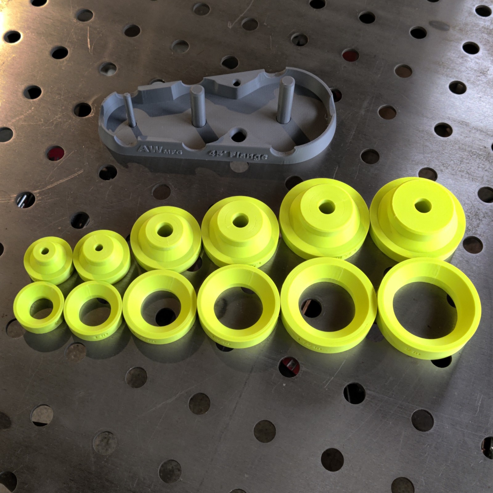 AW MFG – Dimple Die Set – 45° Flange (3/4″, 1″, 1 1/4″, 1 1/2″, 1 3/4″, 2″)
