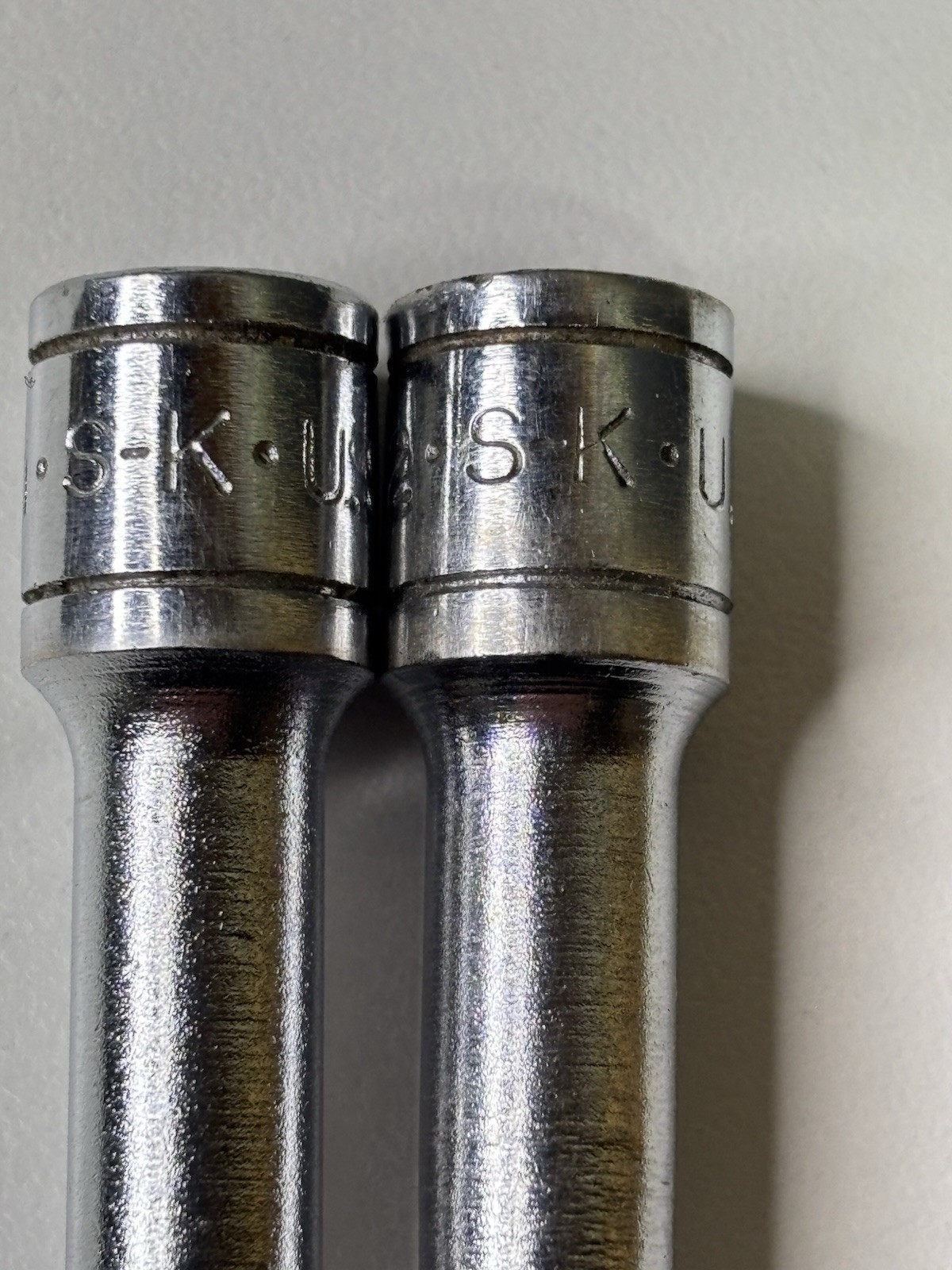 Vtg. S.K 1/4” Metal Box Socket Set Driver.ratchet,2 Ext. Uni Adapt, 4 Deep Well