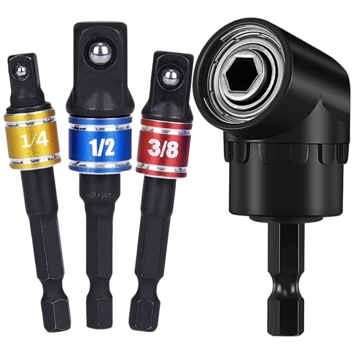 Impact Grade Driver Sockets Extension Set 3Pcs 1/4 3/8 1/2″